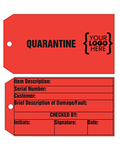 Custom Quarantine Tags 134x67mm Double Sided