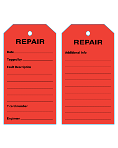 135x67mm 2 Sided Waterproof Repair Tag