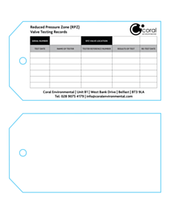134x69mm Reduced Pressure Zone Tags