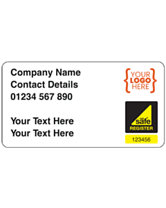 Custom Gas Safe Labels 63x33mm