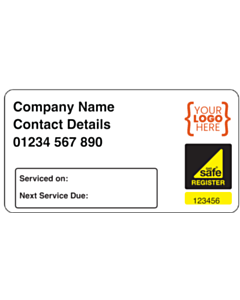Custom Gas Safe Service Labels 63x33mm