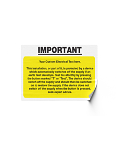 Custom Electrical Warning Labels 95x65mm