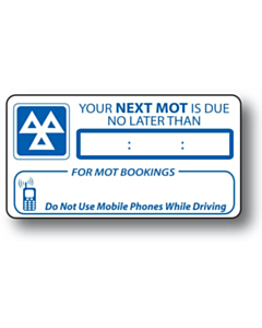 MOT Due Labels 63x33mm