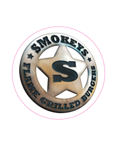 50mm Diameter Smokeys Flame Grilled Labels 