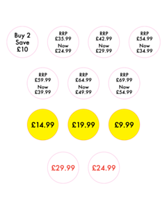 30mm Peelable Price Labels - 12 Sorts
