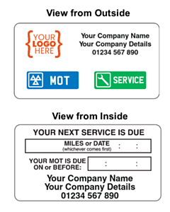 Custom MOT/Service Reminder Window Stickers 60x35mm