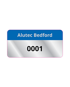50x25mm Property of Aliaxis Aluminium Asset Labels