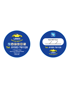 50mm Diameter Lanes Motor Service Window Stickers 