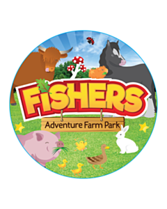 100mm Diameter Fishers Farm Park Window Stickers
