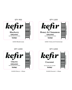 80x50mm 2024 Kefir Outer Box Labels - 4 Sorts 