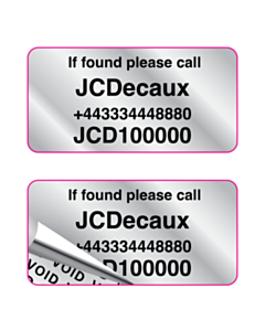 50x25mm JCDECAUX Void Asset Labels
