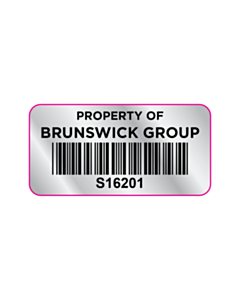 40x20mm Property of Brunswick Group Silver Polyester Labels