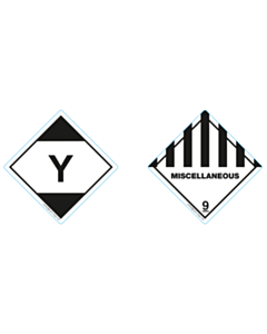 100x100mm Suam Cargo Hazard Labels - 2 Sorts