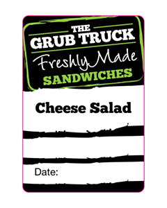 The Grub Truck Sandwich Labels - Cheese Salad 