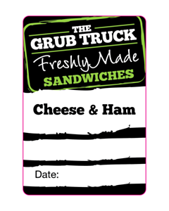 The Grub Truck Sandwich Labels - Cheese & Ham