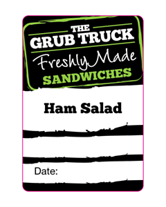 The Grub Truck Sandwich Labels - Ham Salad