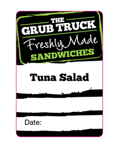 The Grub Truck Sandwich Labels - Tuna Salad