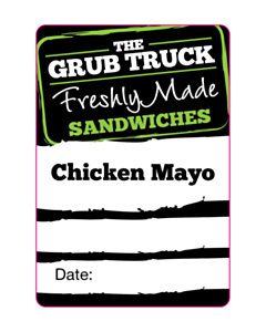 The Grub Truck Sandwich Labels - Chicken Mayo 