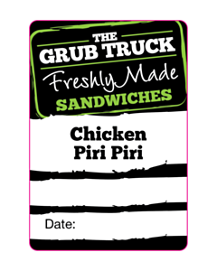 The Grub Truck Sandwich Labels - Chicken Piri Prii