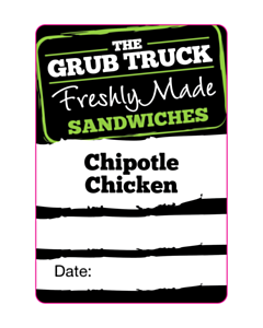 The Grub Truck Sandwich Labels - Chipotle Chicken 