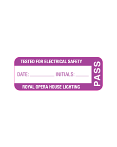 40x15mm Purple Royal Opera House Tested Pass Labels