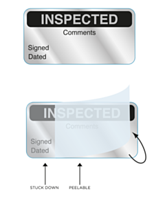 40x20mm Silver Inspected Write and Seal Label