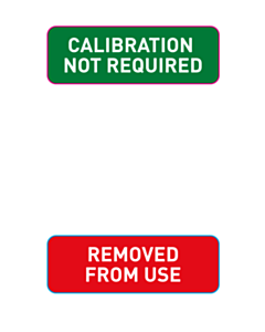  30x10mm Calibration Not Required / Removed From Use Labels