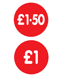 30mm Diameter Price Labels - 2 Sorts