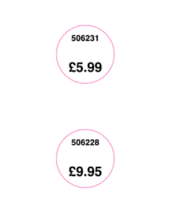 15mm Diameter Price Labels - 2 Sorts