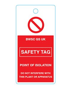 100x50mm BWSC Safety Tag