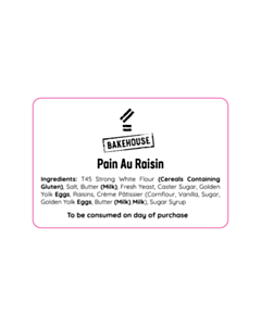 60x40mm Pain Au Raisin Labels