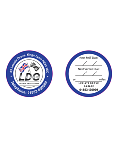 LDG MOT/Service Reminder Window Stickers