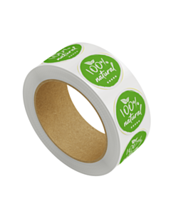 100% Natural Stickers 30mm
