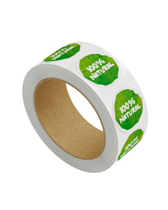 100% Natural Stickers 30mm