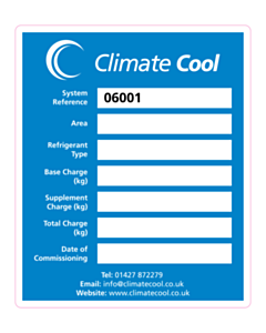 100x120mm Climate Control Service Labels