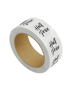 White Half Price Stickers