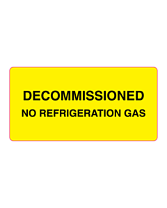100x50mm Gas Decommissioned Label