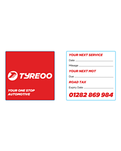 60x60mm Tyreoo Service Window Sticker Labels