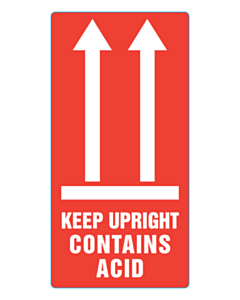 75x150mm Keep Upright Contains Acid Labels