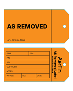 134x70mm Orange As Removed Tags - 2024 Design 