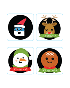 25mm Diameter Sheet Labels - New Christmas Designs 
