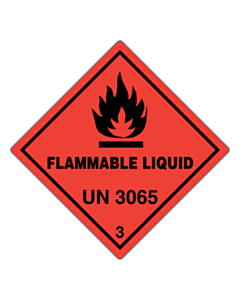 100x100mm Flammable 3065 Hazard Labels