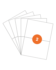 A4 Sheet Labels 2 Labels Per Sheet 210x149mm White Permanent