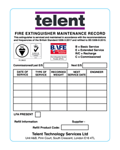 75x100mm Telent Fire Extinguisher Labels