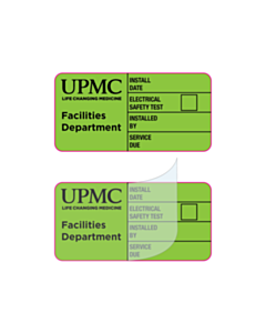 50x25mm Green Facilities Write and Seal Labe