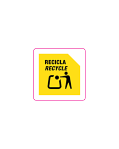 10x10mm Yellow Recycle Labels 