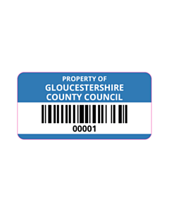 50x25mm Gloucestershire Council Asset Labels