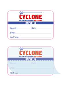 Cyclone Cranes Inspected Write and Seal Labels