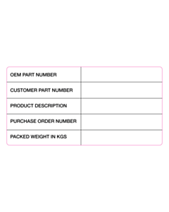 150x75mm OEM / Customer Part Number Labels 