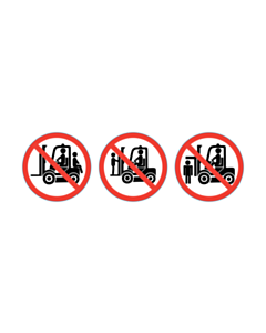 20mm Diameter Forklift Safety Labels - 3 Sorts